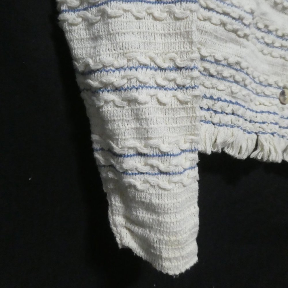 HER | small | Chic Textured Button-Up Cardigan | Made In Canada | 100% Cotton - Picture 5 of 15